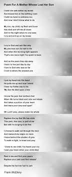 poem for a mother whose lost her son