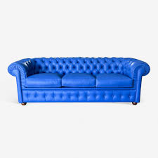 3 seater chesterfield sofa in blue