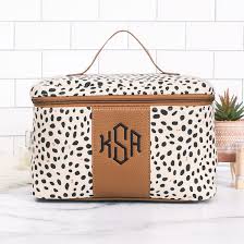 monogrammed spotted train case