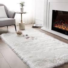 snow white faux fur rug luxury fluffy