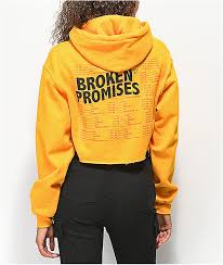 Broken Promises Daily Ritual Gold Crop Hoodie