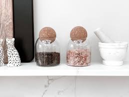 pepper glass jar set with cork ball lid