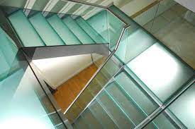 Steel Glass Staircase With Glass Treads