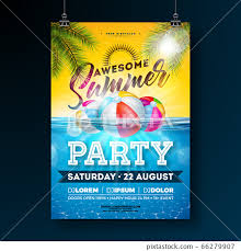 summer pool party poster design
