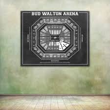 Vintage Print Of Bud Walton Arena Seating Chart On Premium