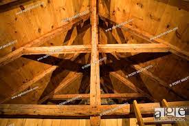 exposed wooden beams rafters and roof