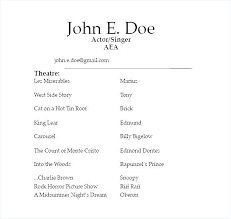Resume Template For Actors Gotostudy Info
