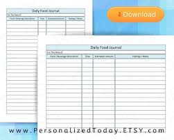 Printable Daily Food Intake Journal Pdf Eating Log Chart Diary Track Foods And Beverages Consumed Time Estimated Amount Feelings Or Notes