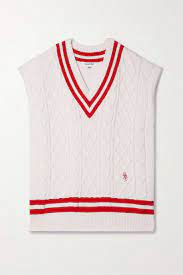 Sporty & Rich Women's Striped Cable-Knit Vest