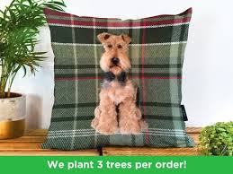 Airedale Terrier Vegan Suede Cushion By