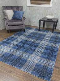 glendale denim blue tartan rug rugs
