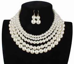 6 colors costume pearl jewelry sets