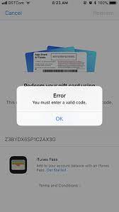 itunes gift card code not working
