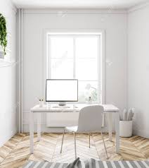 Use as a work desk in your office, a vanity paired with a mirror in the bedroom or as a console table in the entryway. Simple White Home Office Workplace With A White Table And Chair Stock Photo Picture And Royalty Free Image Image 103904221