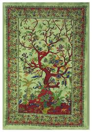 Tie Dye Green Tree Of Life Tapestry