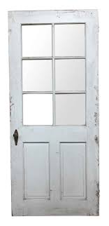 6 glass panel white wood antique entry
