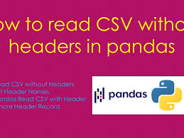 read csv without headers in pandas