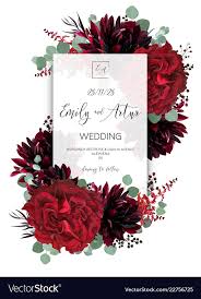 Wedding Floral Invite Save The Date Card Design Vector Image