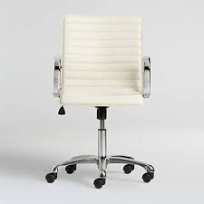 Or, spruce it up a bit with modern desk chairs in shades of white or brown. Ripple Ivory Leather Office Chair With Chrome Base Reviews Crate And Barrel