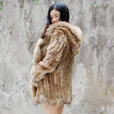 Knit Rabbit Fur Lady Jacket Real Fur