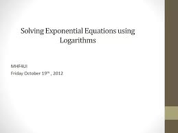 Ppt Solving Exponential Equations