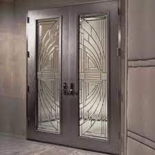 Silver Steel Glass Door