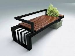 Garden Benches Combine Metal And Wood