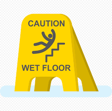vector yellow caution wet floor sign