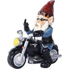 cubilan garden gnome riding motorcycle