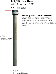 Extend the life of water heaters: Buy 2pk Standard Rv Water Heater Anode Rod 3 4 In X 9 In With Pre Applied Thread Sealant Fits Suburban Mor Flo Atwood Others Direct Replacement For 232767 Magnesium With 1 1 16 Hex Head Online