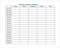 Weekly Planner Template Week Schedule Template Lorgprintmakers Com