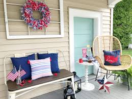 red white and blue front porch decor