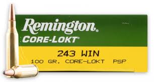 Remington Core Lokt 243 Winchester Ammunition Ballistics