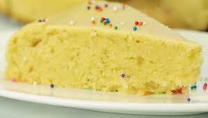 eggless vanilla cake in a microwave