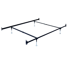 brown steel twin full size bed frame