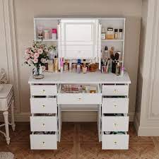 modern makeup vanity desk 9 drawers