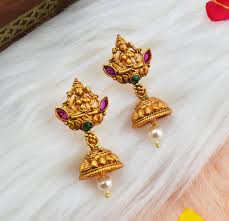 Contemporary Best Value Earrings Jhumkas Tops In Laxmi Motif Jn010