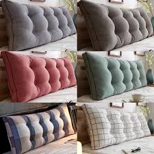 cotton bedside long pillow headboard