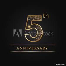 The 5th anniversary flower is the daisy. Anniversary Aniversary Five Years Anniversary Celebration Logotype 5th Anniversary Logo Fifth Years Stock Vector Adobe Stock