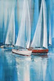 Abstract Sail Boat Wall Art Painting