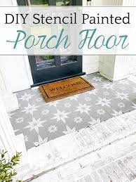 Stencil Painted Porch Floor Makeover