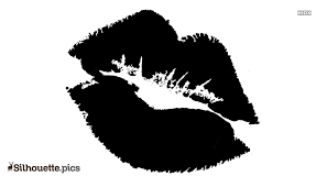 cartoon kissing lips logo silhouette