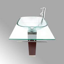 8 glass pedestal bathroom sink with