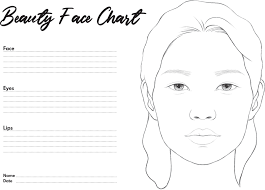 beauty face chart for makeup with hand