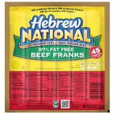 97 fat free beef franks hebrew national