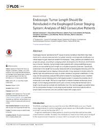 Pdf Endoscopic Tumor Length Should Be Reincluded In The
