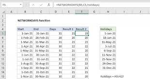 excel networkdays function exceljet