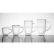double wall insulated glass tea cups or