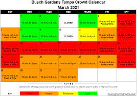 busch gardens busy calendar