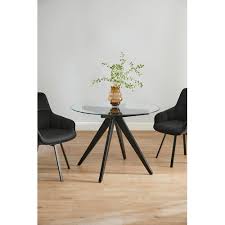100cm Anders Round Glass Top Dining Table